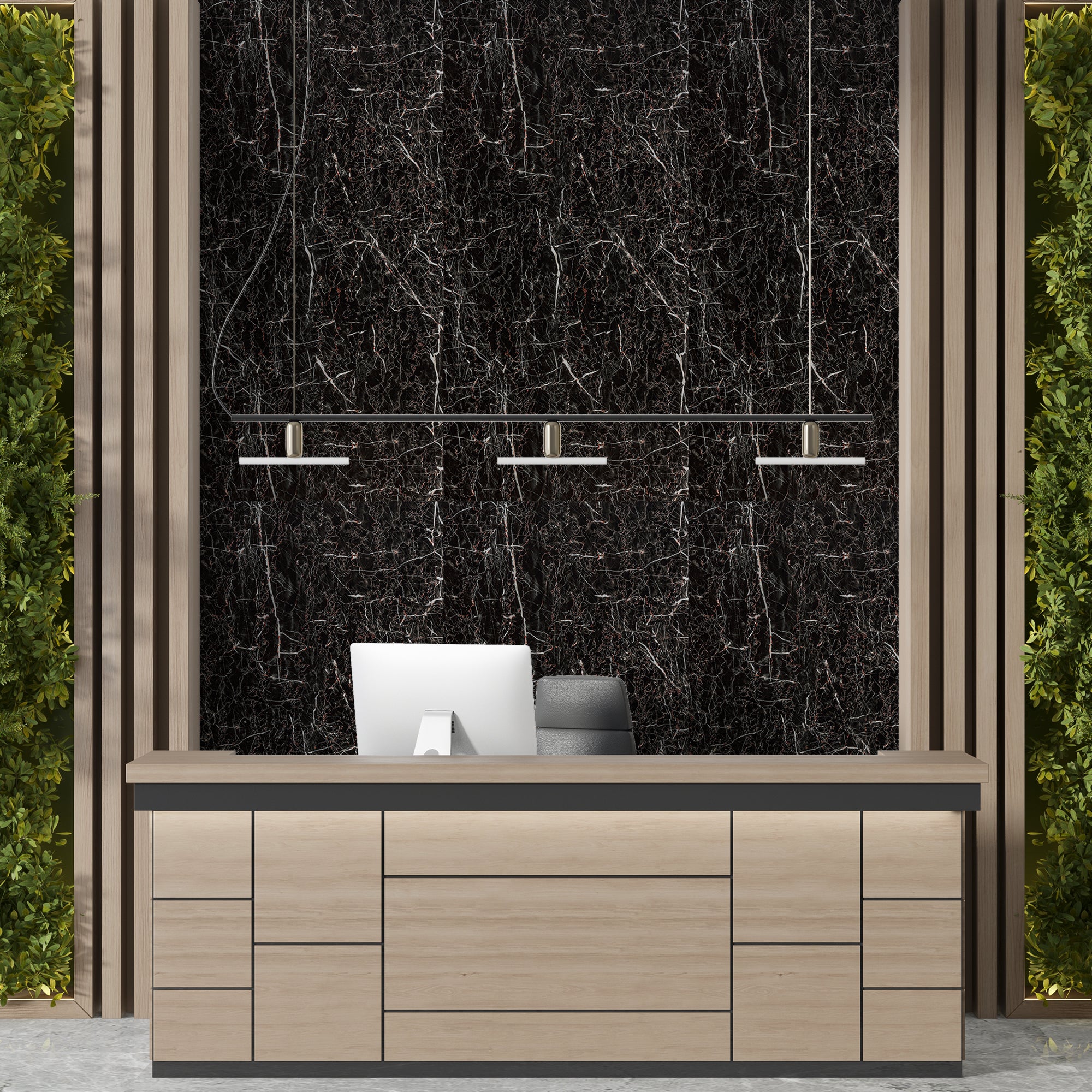 Crimson Vein Marble Look Wallpanels (24in x 48in)