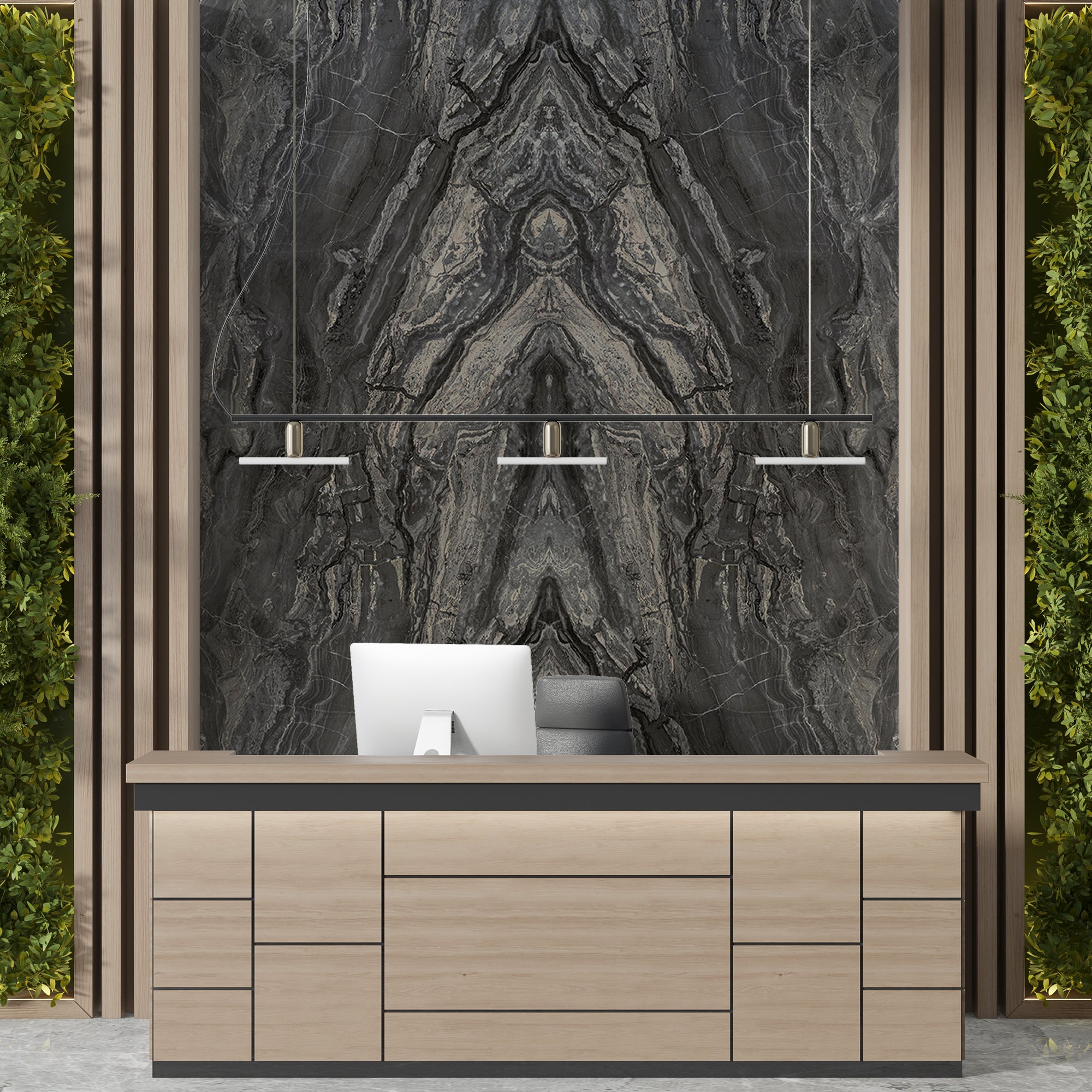 Midnight Vein Marble Look Wallpanels (24in x 48in)