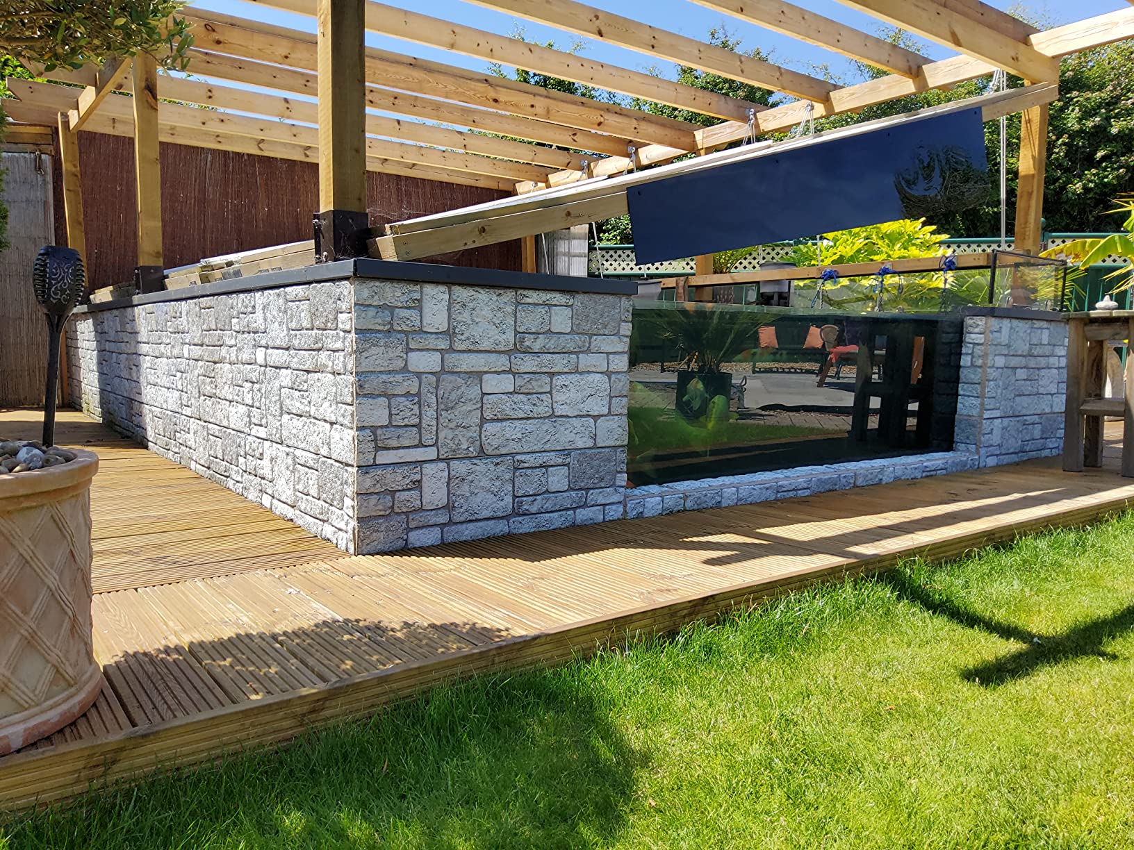 Backyard K-04 3D Decorative Wall Panels, Mixed Stone Effect