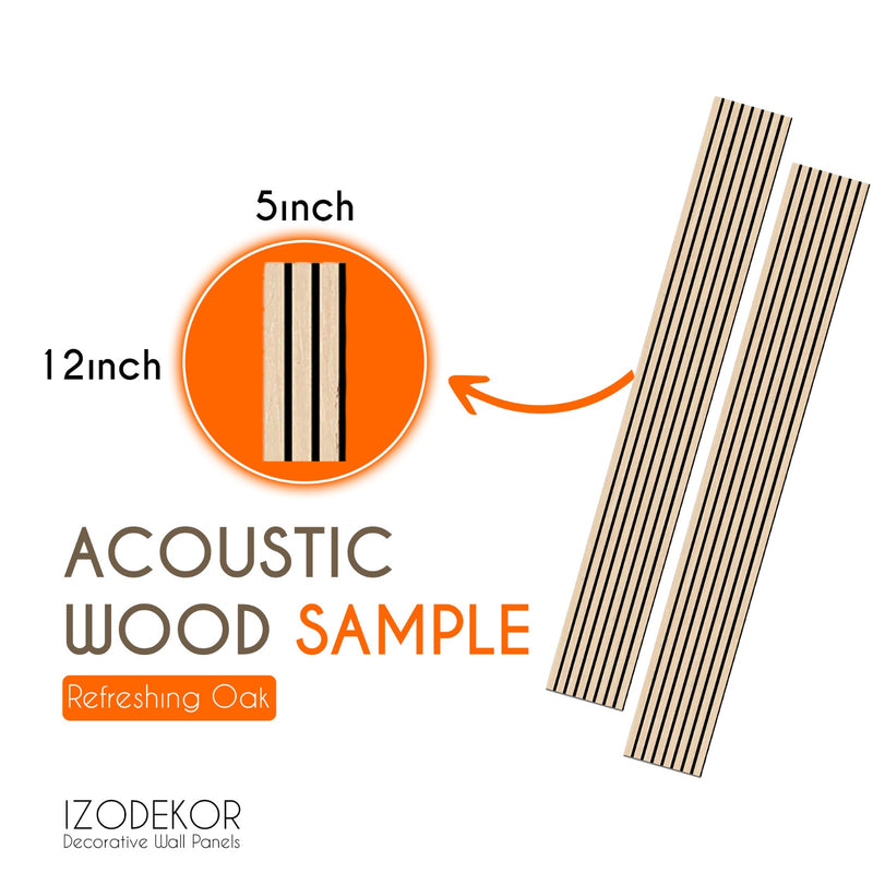 Product Sample 5"x12" Refreshing Oak Harmony Wood-T55 Acoustic Wood Wall Panels