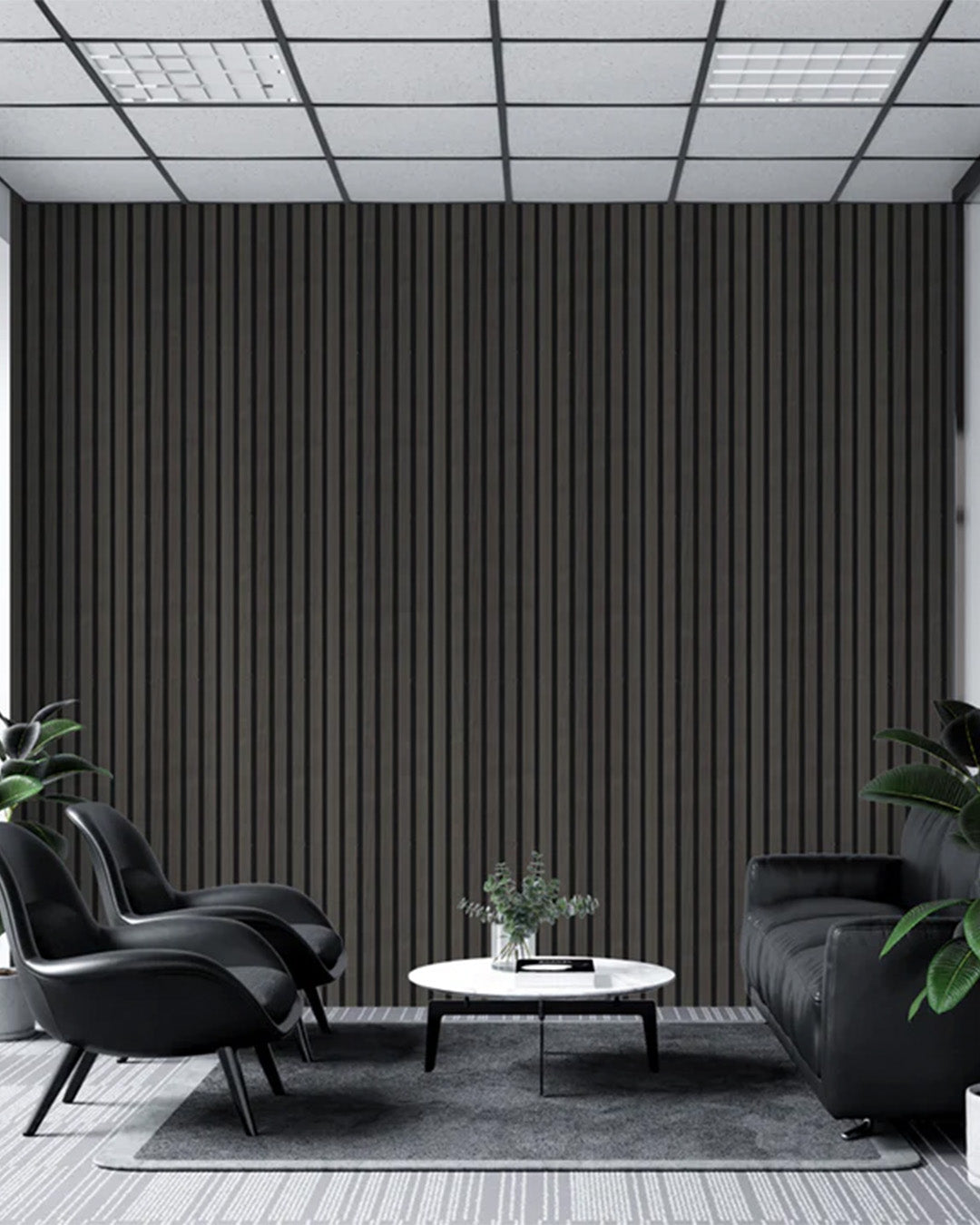 Black Leaf Harmony Wood-T74 | Product Sample 5"x12" Acoustic Wood Wall Panels