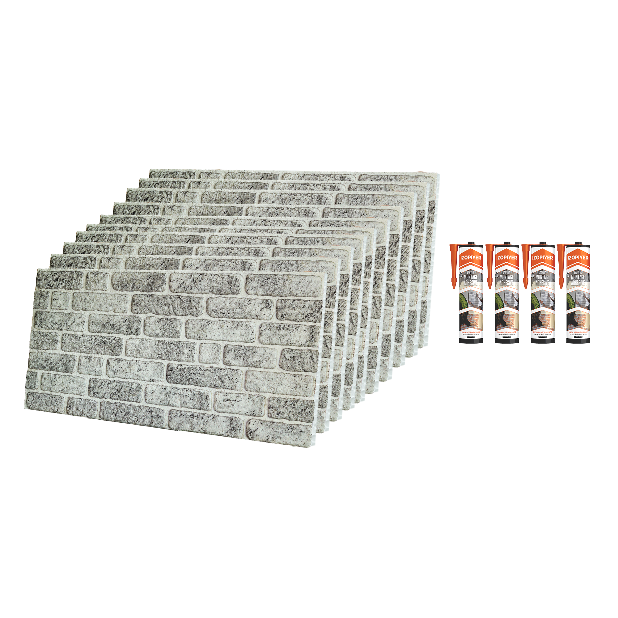 White Grey Slim L-1702 3D Decorative Wall Panels