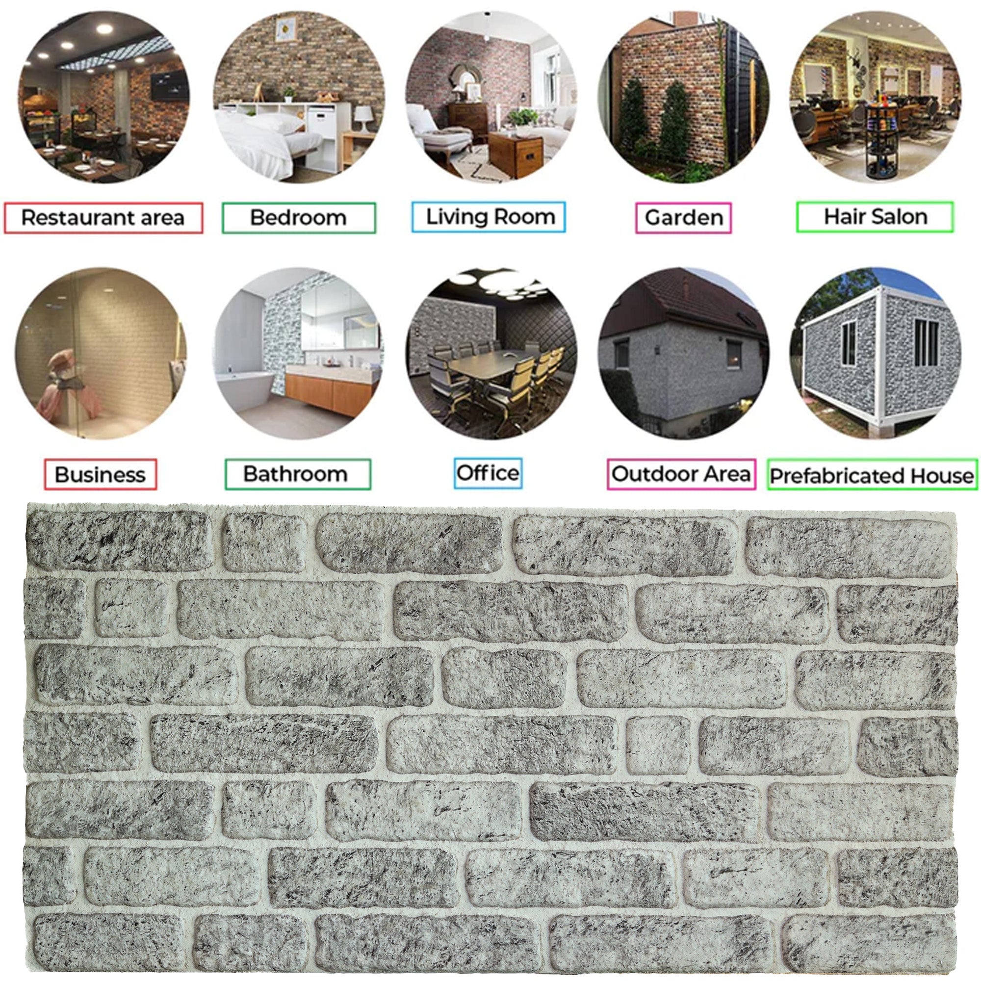 White Grey Slim L-1702 3D Decorative Wall Panels