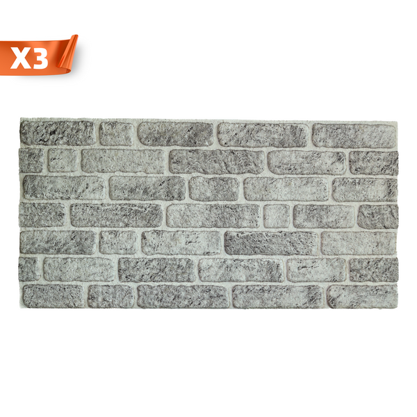Outlet White Grey SL-1702 Brick Wall Panels (3 Pieces)