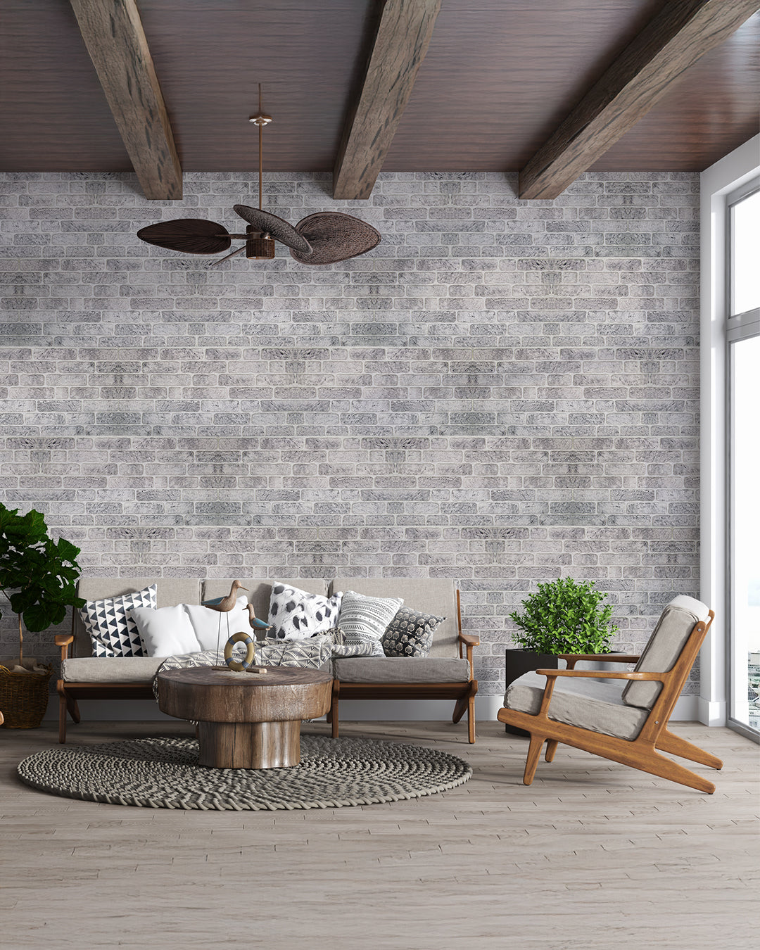 White Grey SL-1702 3D Decorative Wall Panels, Stone Effect