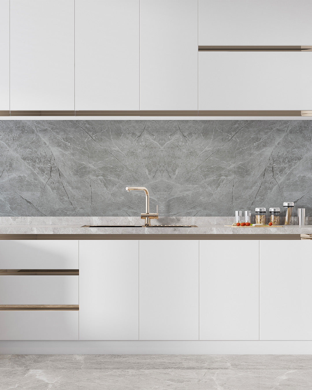 Silver Mist Marble Look Wallpanels (24in x 48in)
