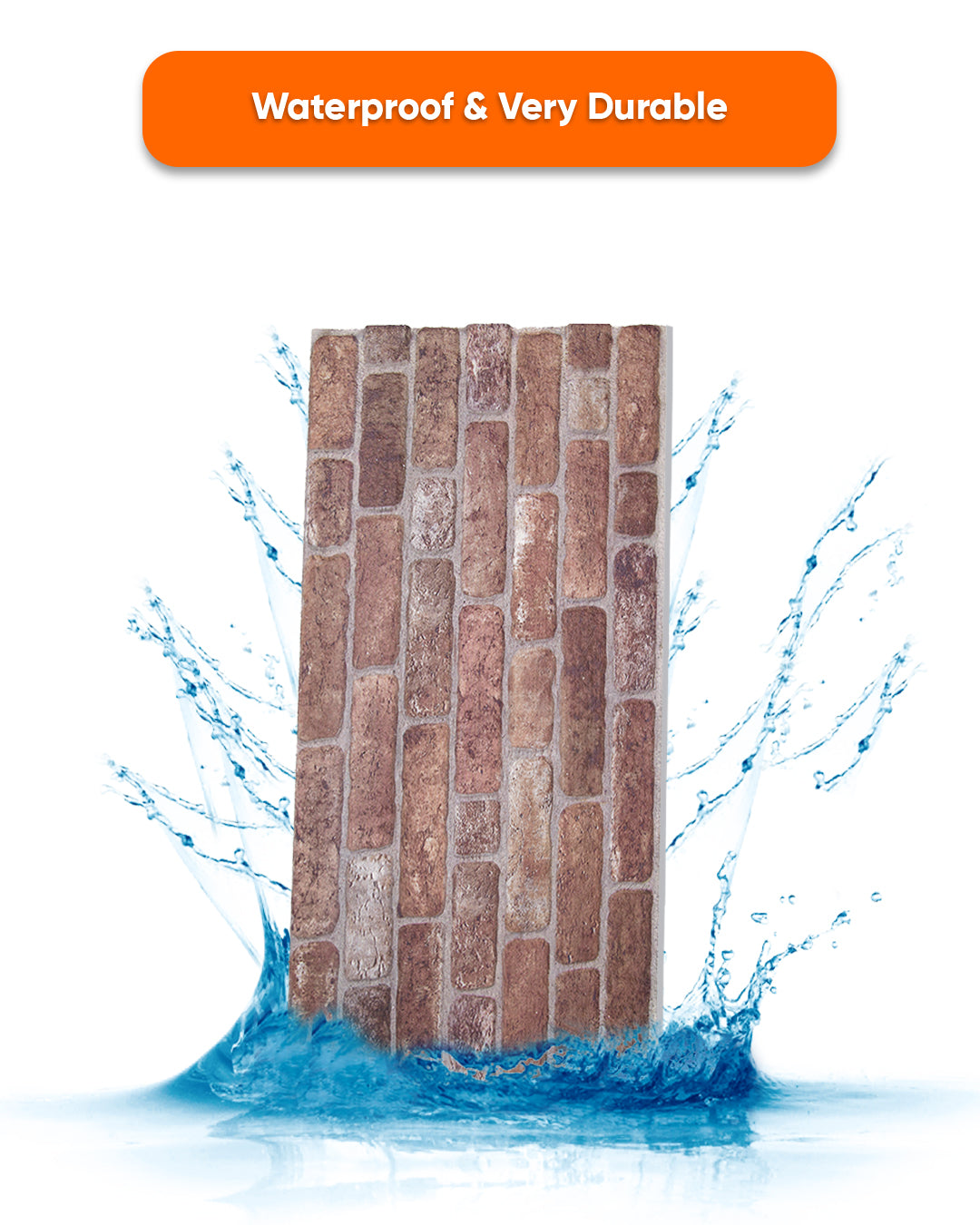 Old Castle SL-1907 | 3D Brick Effect Decorative Wall Panels, 20x40in | 3/10/20 Panel Options