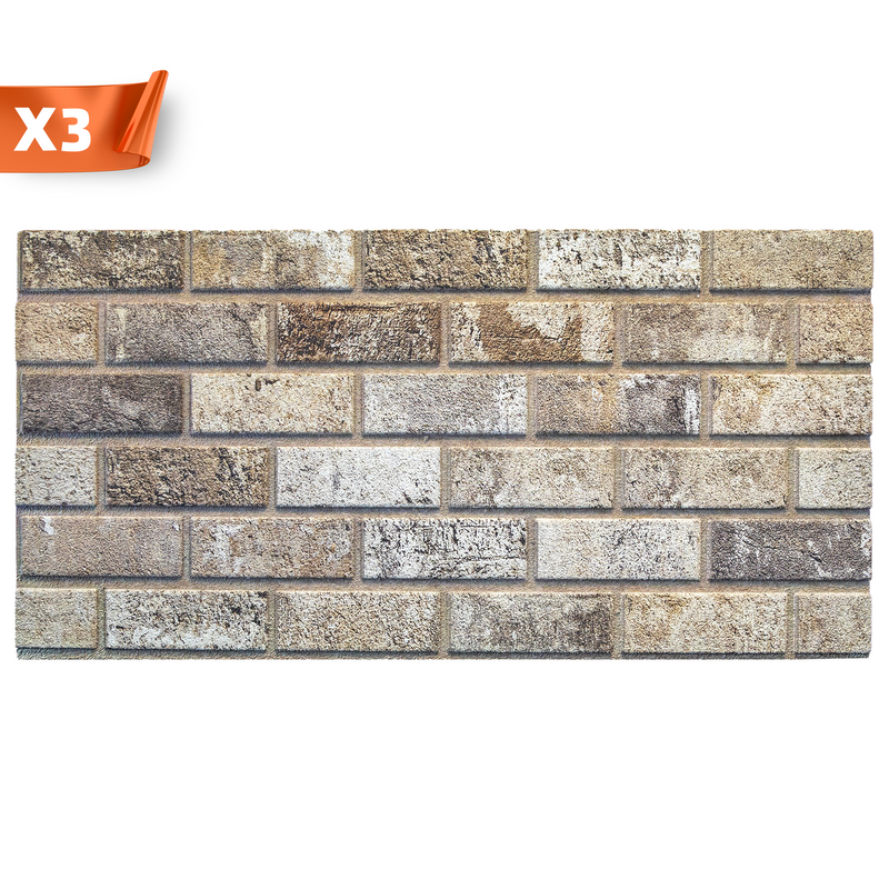 Outlet Beige Dream T-1902 Brick Wall Panels (3 Pieces)