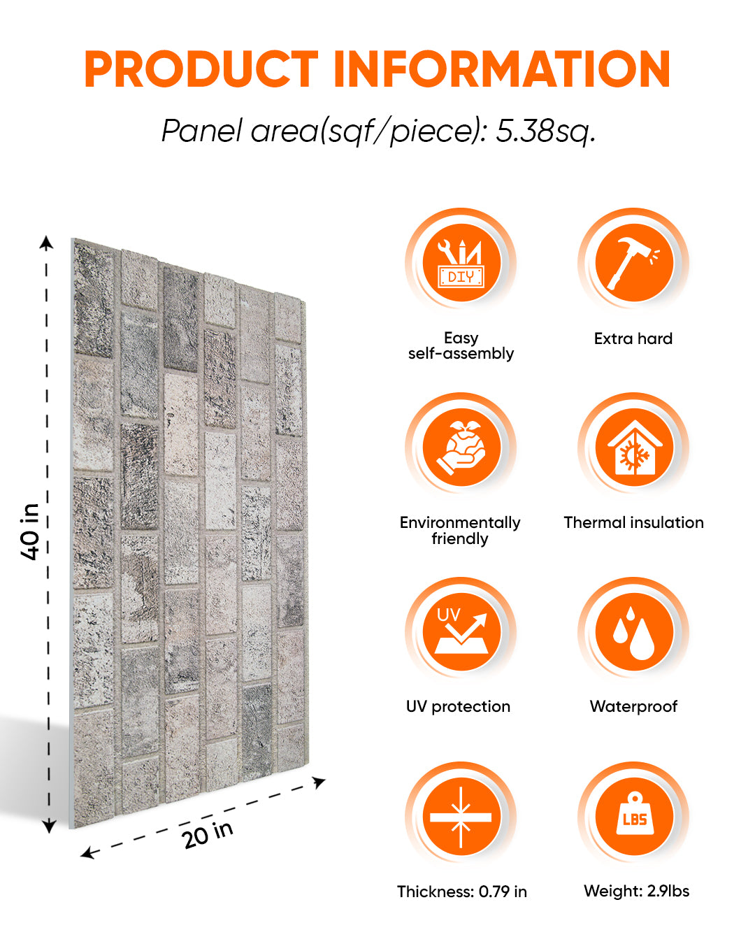 Beige Dream T-1902 3D Decorative Wall Panels, Brick Effect