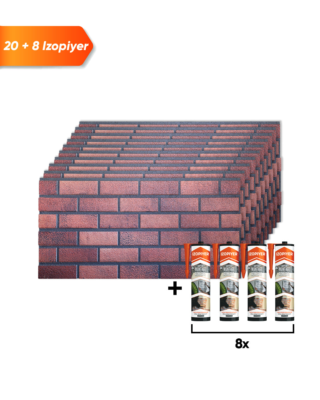 Oldbury T-1705 3D Decorative Wall Panels, Brick Effect