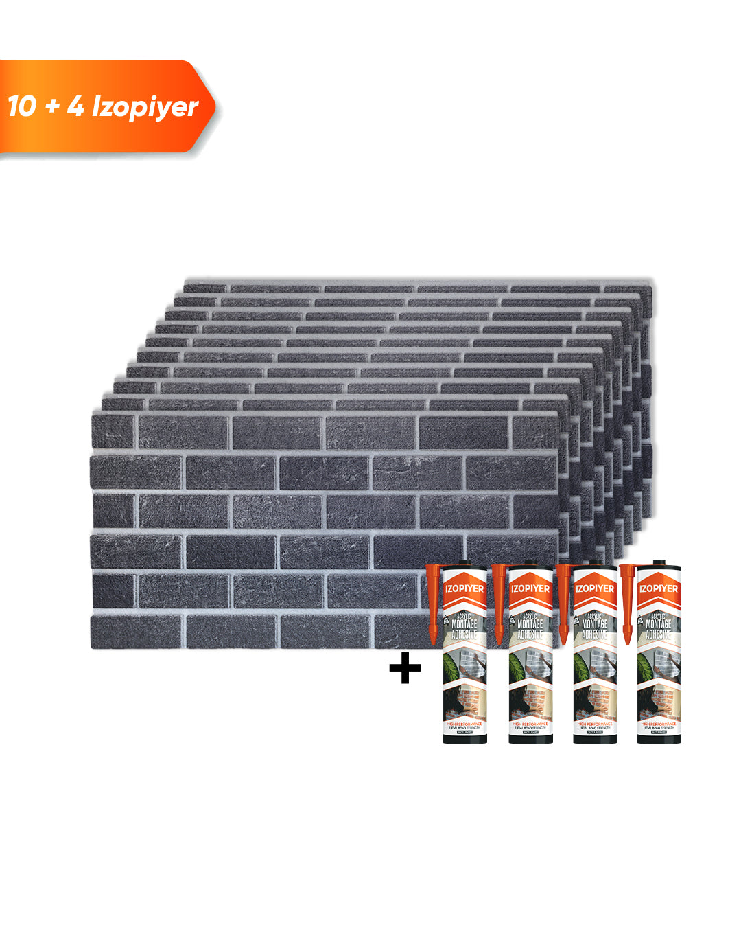 Ash Smoke T-1905 3D Decorative Wall Panels, Brick Effect