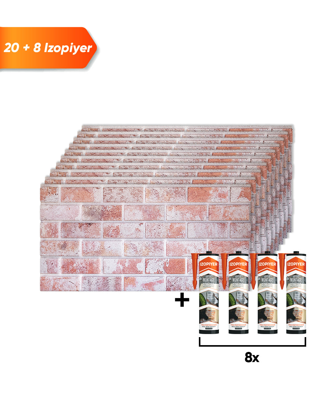 Stone House T-1913 3D Decorative Wall Panels, Brick Effect