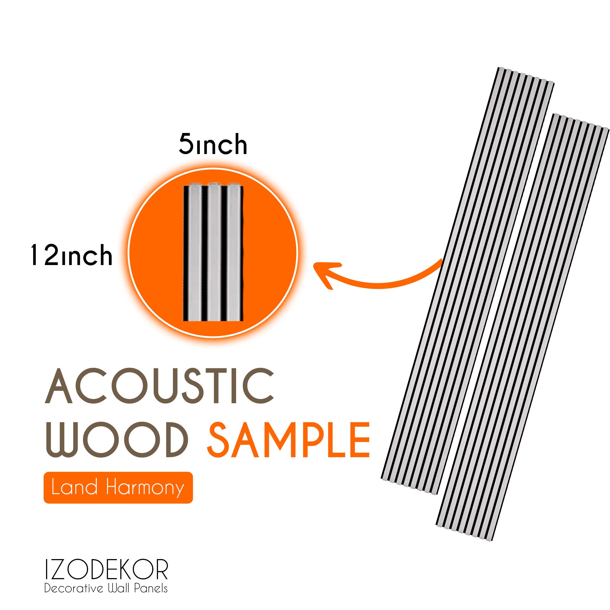 Product Sample 5"x12" Travel To Mountains Wood-T66 Acoustic Wood Wall Panels