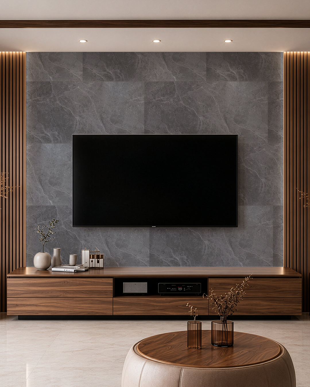 Misty Mountain- Spc Lock System Marble Effect Wall Panel (24 × 46 in) Matte Finish