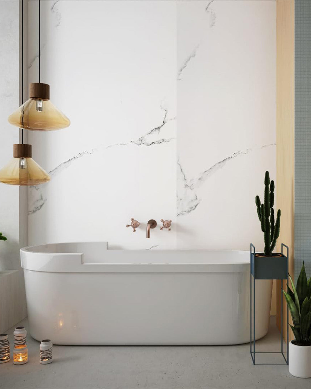 White Serenity Marble Look Wallpanels (24in x 48in)