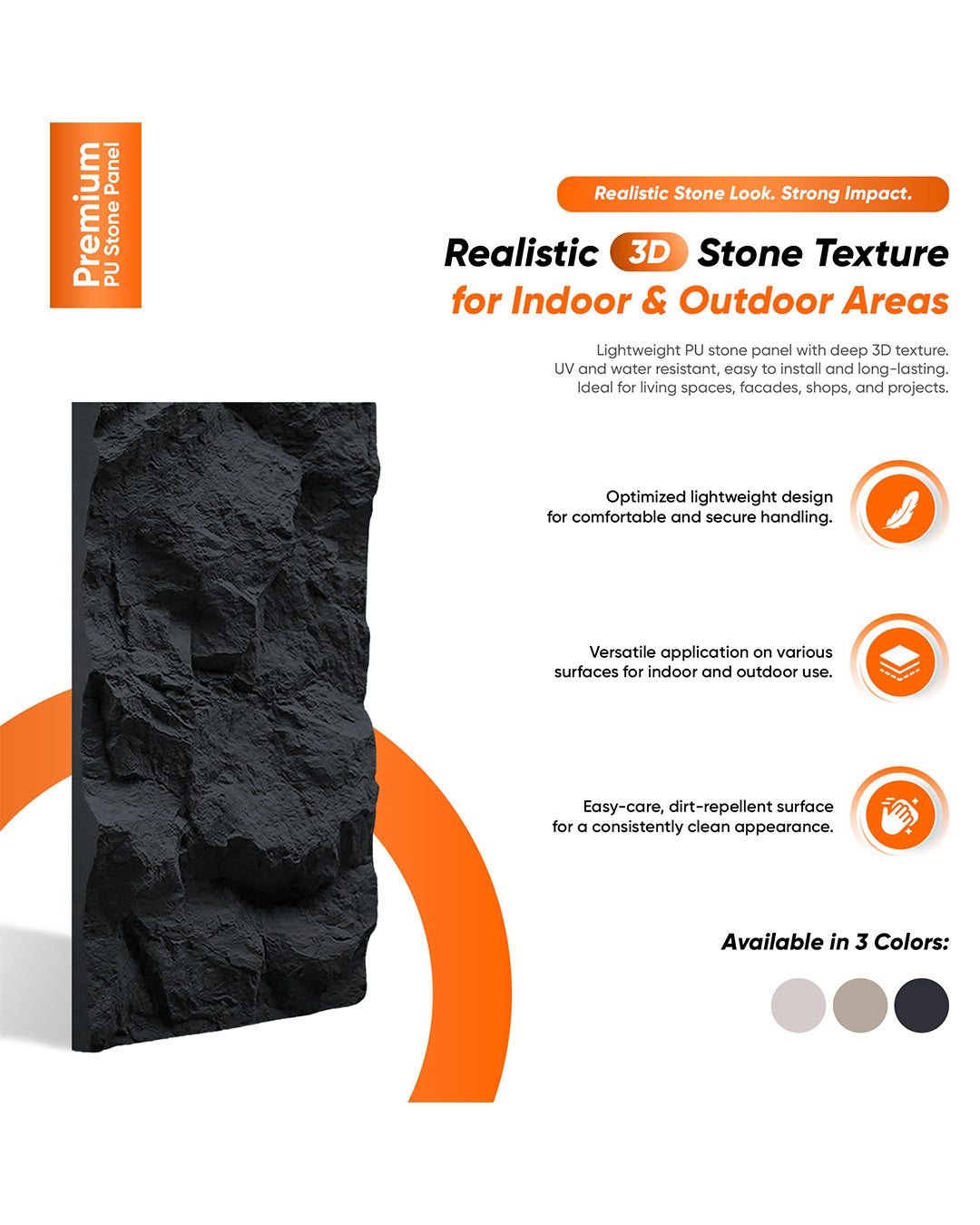 Night, Pu Stone 3D Wall Panels