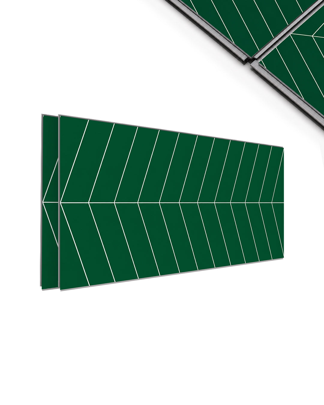 Chevron Green- Spc Lock System Marble Effect Wall Panel (24 × 46 in) Matte Finish