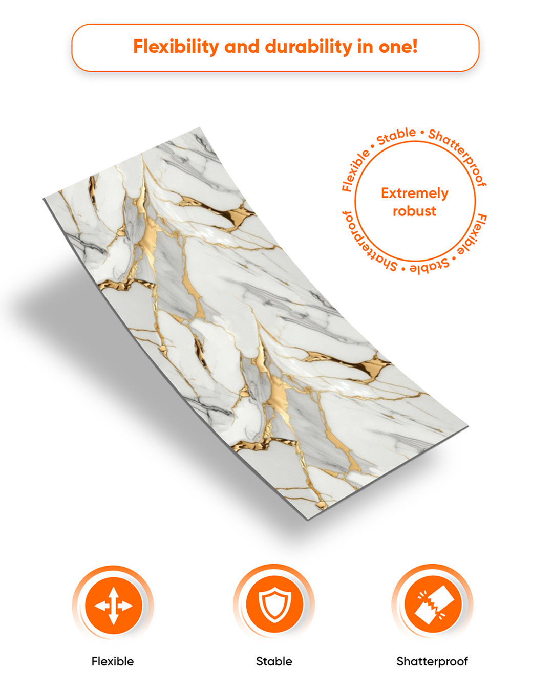 Golden Veil M-1031 | Marble Look Decorative Wall Panels (24"x48") | 4 Pieces | Alternative to Bathroom & Kitchen Tiles, Shower Wall Panels, Kitchen Backsplash