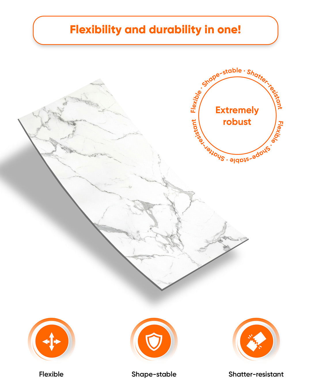 Carrara | Marble Look Decorative Wall Panels (24"x45") | 4 Pieces | Alternative to Bathroom & Kitchen Tiles, Shower Wall Panels, Kitchen Backsplash