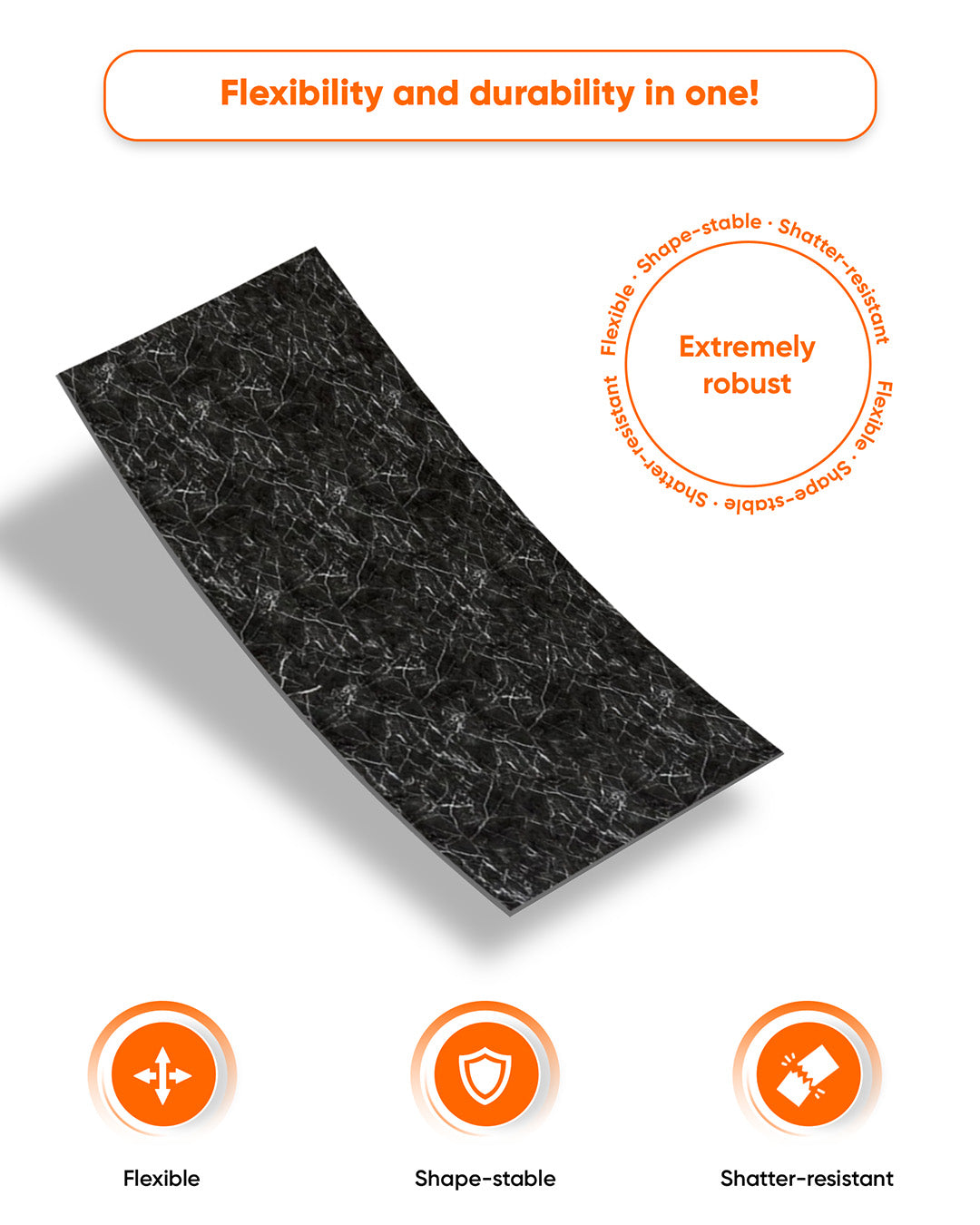Nightfall Vein | Marble Look Decorative Wall Panels (24"x48") | 4 Pieces  | Alternative to Bathroom & Kitchen Tiles, Shower Wall Panels, Kitchen Backsplash
