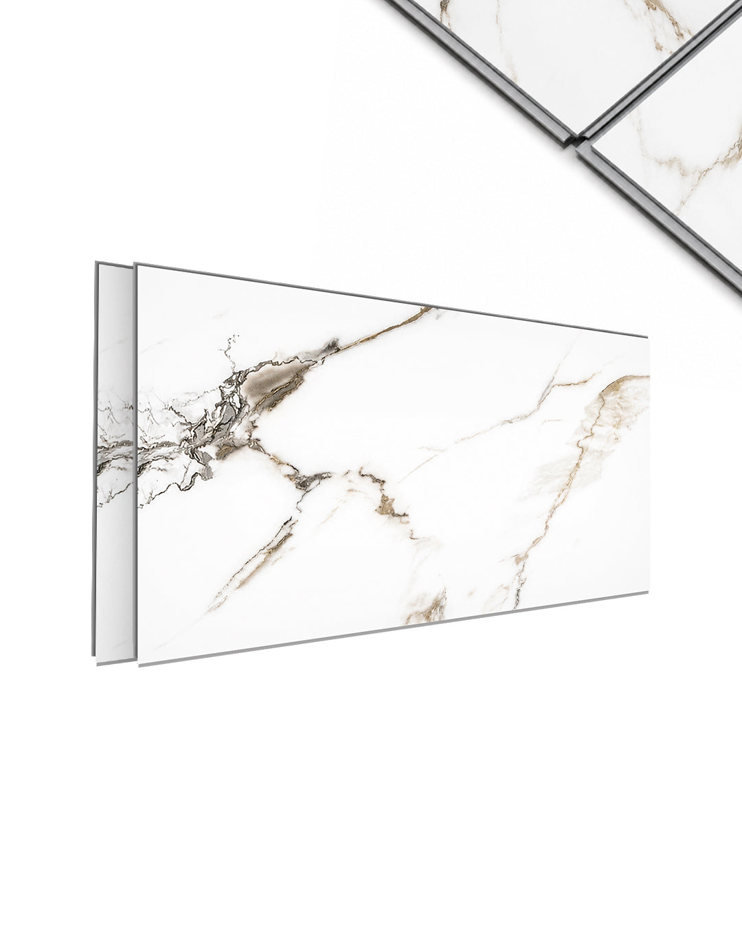 Golden Desert- Spc Lock System Marble Effect Wall Panel (24 × 46 in) Glossy Finish