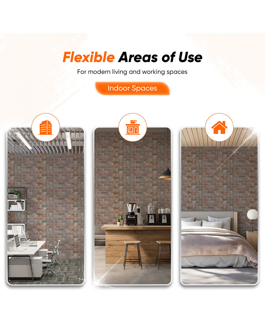 Mocha Royal T-1901 | 3D Brick Effect Decorative Wall Panels, 20x40in | 3/10/20 Panel Options