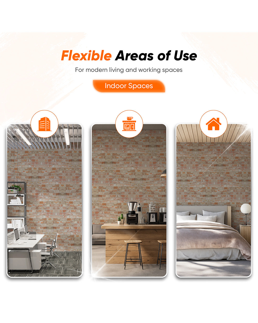 Stone House T-1913 | 3D Brick Effect Decorative Wall Panels, 20x40in | 3/10/20 Panel Options