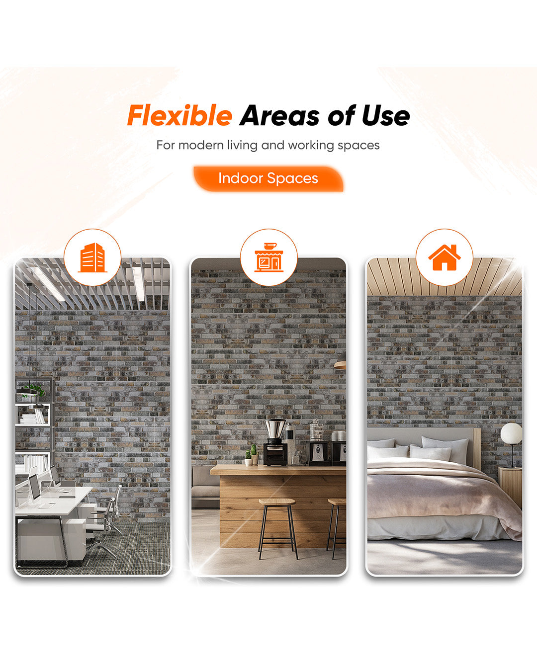 Towards The Bridge SL-1804 | 3D Brick Effect Decorative Wall Panels, 20x40in | 3/10/20 Panel Options