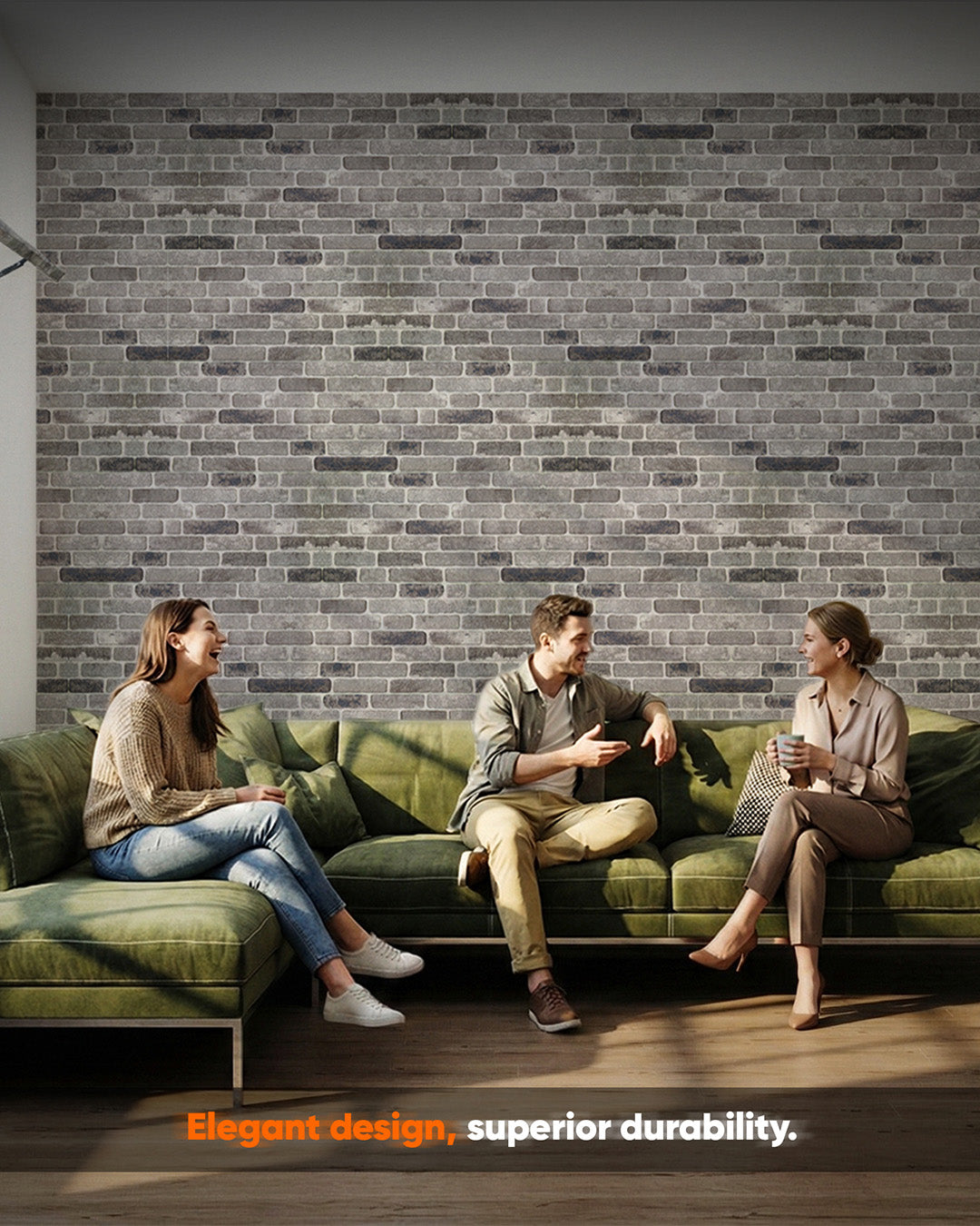 Path Of Gray SL-1926 | 3D Brick Effect Decorative Wall Panels, 20x40in | 3/10/20 Panel Options