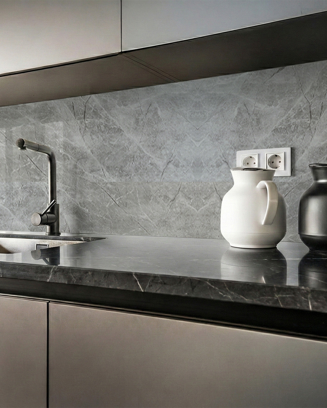 Silver Mist | Marble Look Decorative Wall Panels (24"x48") | 4 Pieces  | Alternative to Bathroom & Kitchen Tiles, Shower Wall Panels, Kitchen Backsplash