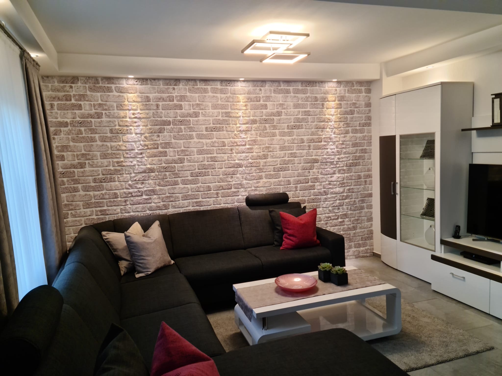 White Grey Slim L-1702 3D Decorative Wall Panels