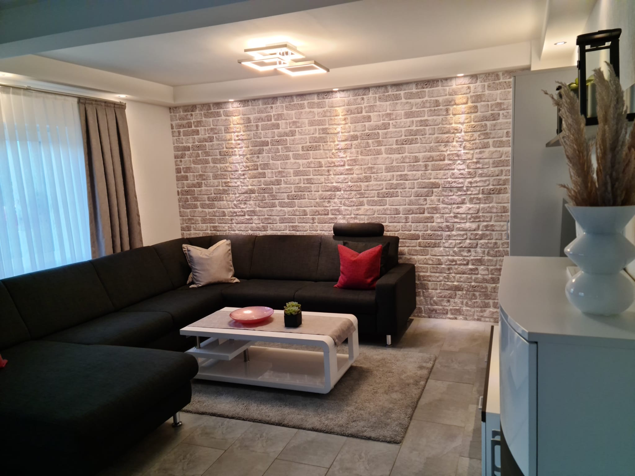 White Grey Slim L-1702 3D Decorative Wall Panels