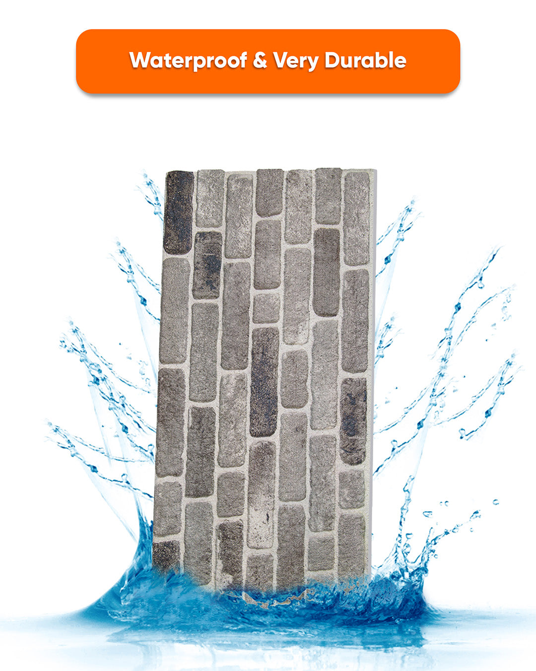 Path Of Gray SL-1926 | 3D Brick Effect Decorative Wall Panels, 20x40in | 3/10/20 Panel Options