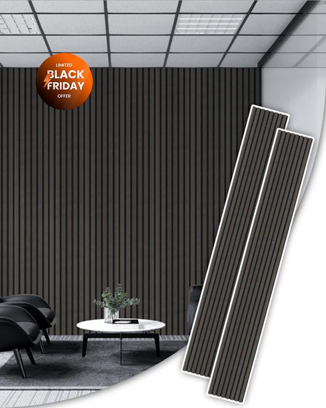 Black Leaf Harmony Wood-T74 Acoustic Wood Wall Panels